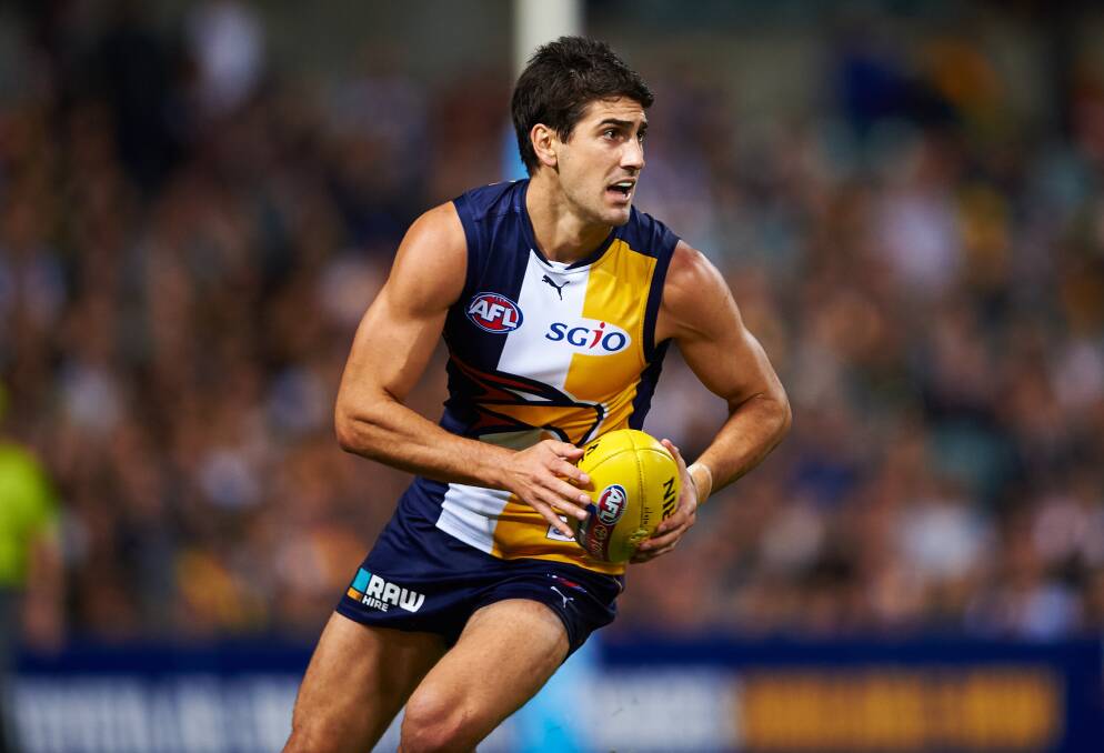 HE'S BACK: Matt Rosa during his playing days with the West Coast Eagles. Rosa returns to the Eagles as a coach for 2019. Picture: WEST COAST EAGLES