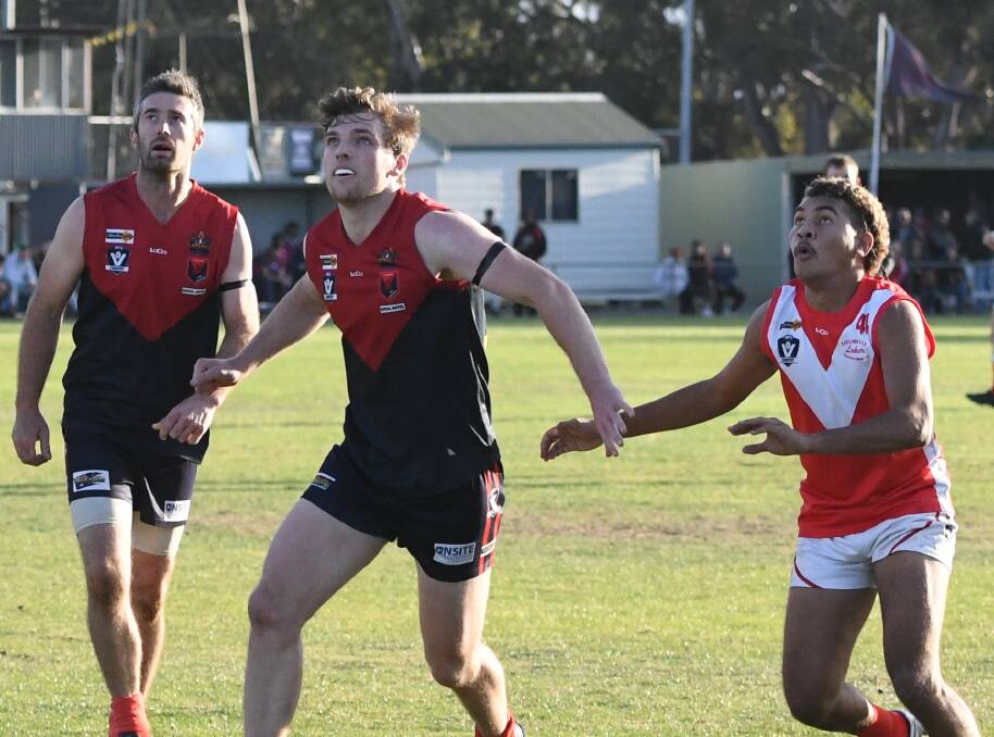 Tom Crawford finds front spot in Laharum's three point win against Taylors Lake in round three. Picture: RICHARD CRABTREE