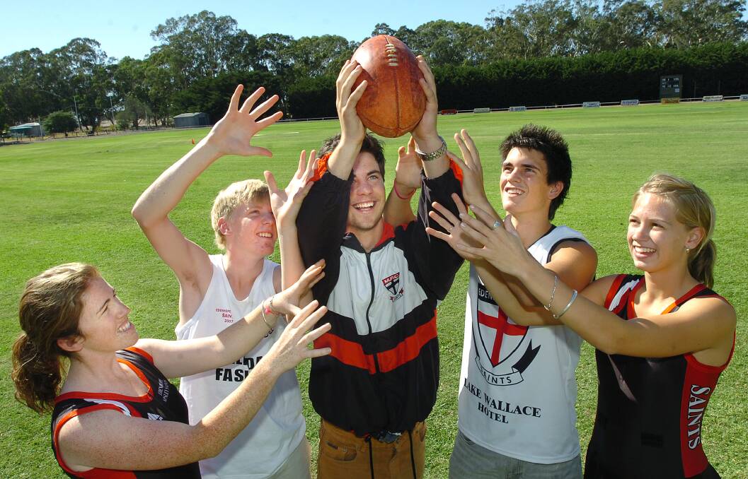 Edenhope Apsley Football and Netball Club players excited before their move into the Horsham District league in 2007.

Emma Foster (A-Grade), Tom Caldow (U-17), Patrick Kealy (reserves), Dave McLeish (seniors) and Jenna Thomas (A-Grade)