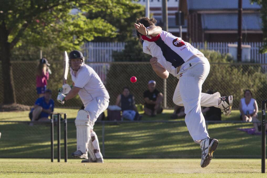 FACING OFF: Craig Britten sends one down to Grampians' Andrew McDougall the last time the two association's faced in 2017. Picture: PETER PICKERING