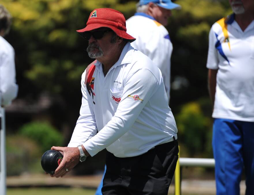 LOCKED IN: Coughlin Park's Charlie Officer prepares to send down a bowl for his team. The Parkers are through to the Division 1 Wimmera bowls division grand final.