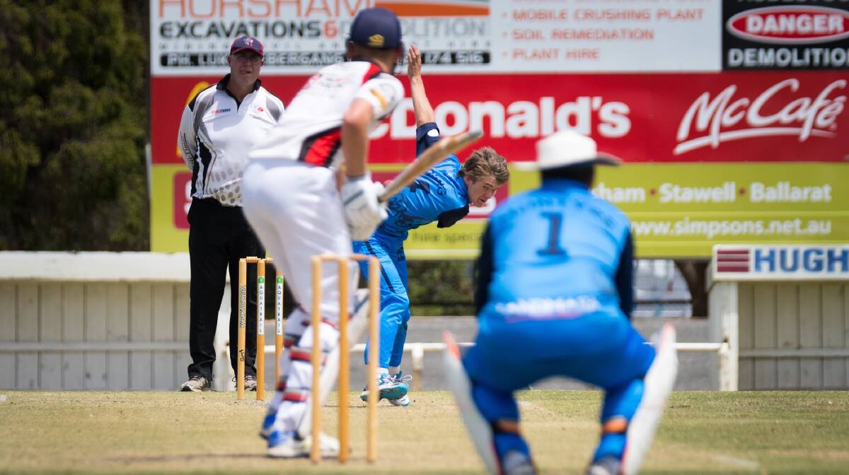 PACE: Rup-Minyip's Bailey Young bowls against the Horsham Saints last weekend. The Saints dominated with the bat, scoring 5-334. Picture: DARREN ISAAC