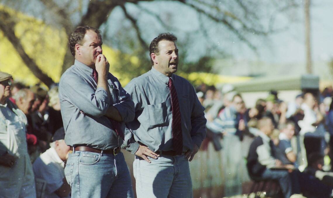 Garry Todd and David Jennings on grand final day.
