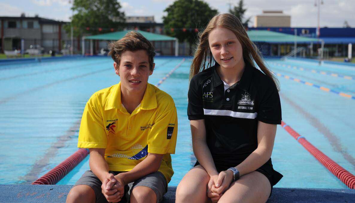 Deacon Briggs and Lily Eldridge will take on the nation's best wen they both compete in their age grade's breaststroke events. Picture: RICHARD CRABTREE