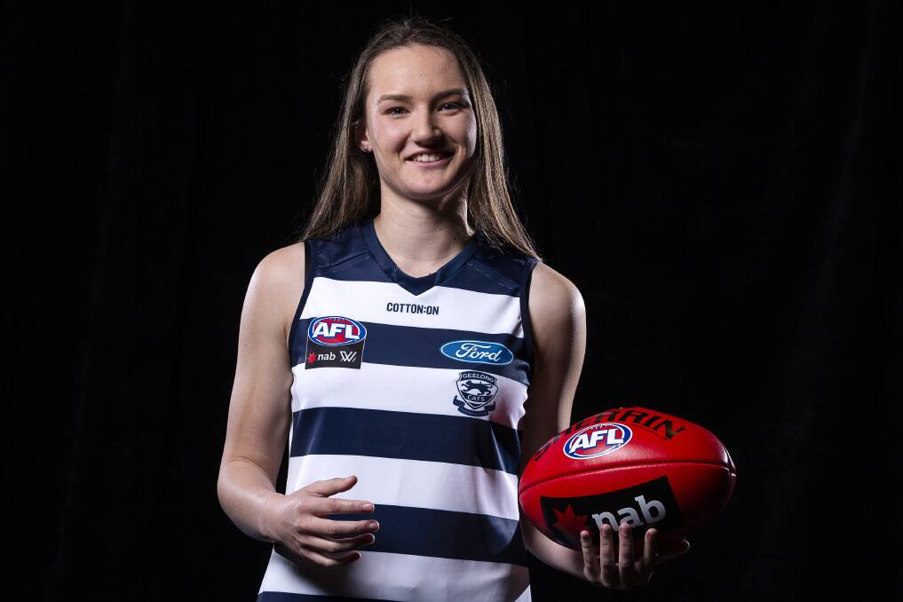 Georgia Clarke after getting drafted in October. Picture: AAP Image/Daniel Pocket