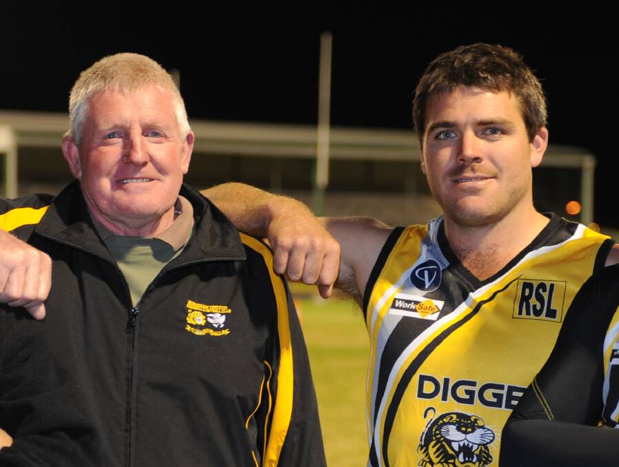 Rod and son Justin Garth in 2013.