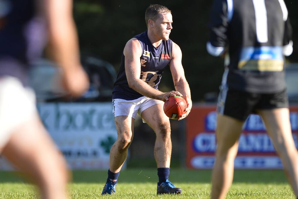 Jarryd Graham in action for the Ballan Blues in the Central Highlands league. Picture: DYLAN BURNS/BALLARAT COURIER