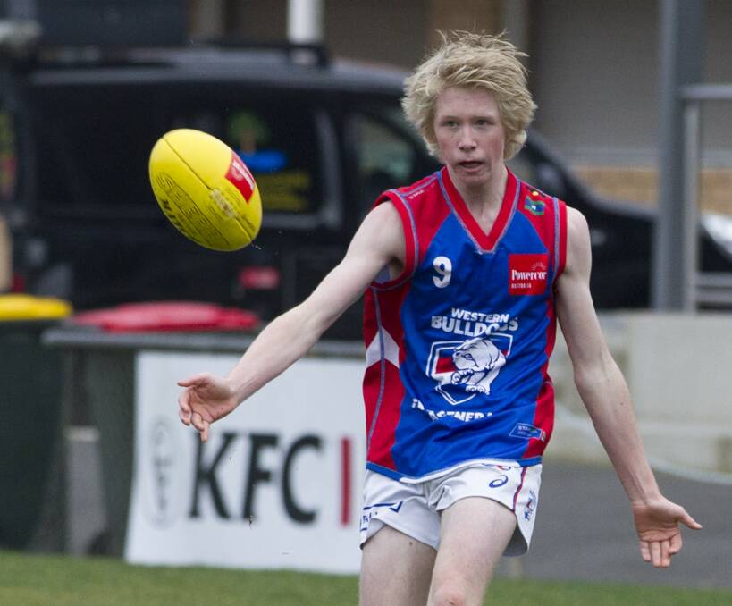 ROOST: Talented young Taylors Lake player Riley Hall playing with the Western Bulldogs Academy. Picture: PETER PICKERING