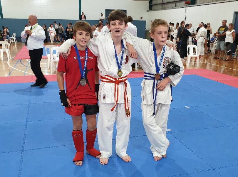 Lenny Seater, left, with competitors from the National All-Styles event.