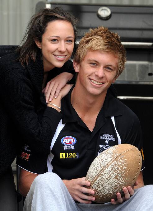 High school sweethearts Marnie O'Connor and Seb Ross in 2011. 