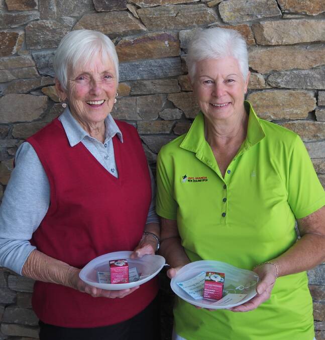 WINNERS : Joan Williams and Josie Phelan beat the competition at the Horsham Golf Club Ladies monster charity day, with 45 stableford points. Picture: CONTRIBUTED