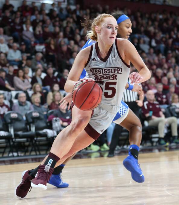 DETERMINED: Chloe Bibby playing for Mississippi State. Bibby said she is determined to bounce back despite this latest setback. Picture: KELLY DONOHO/MSU ATHLETICS
