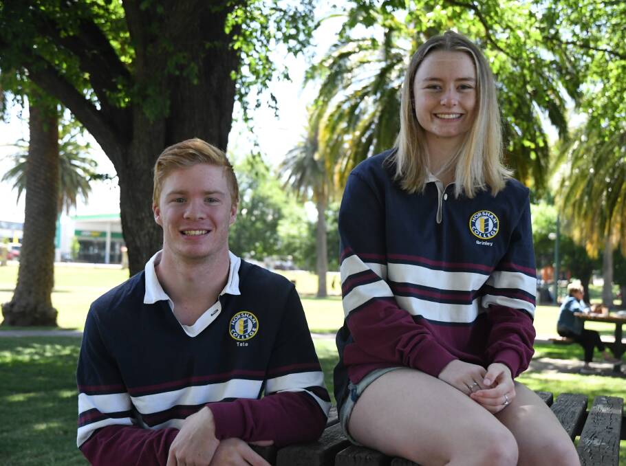 FINISHED: Horsham College students Tate Fennell and Jorrdan Weir. Picture: RICHARD CRABTREE