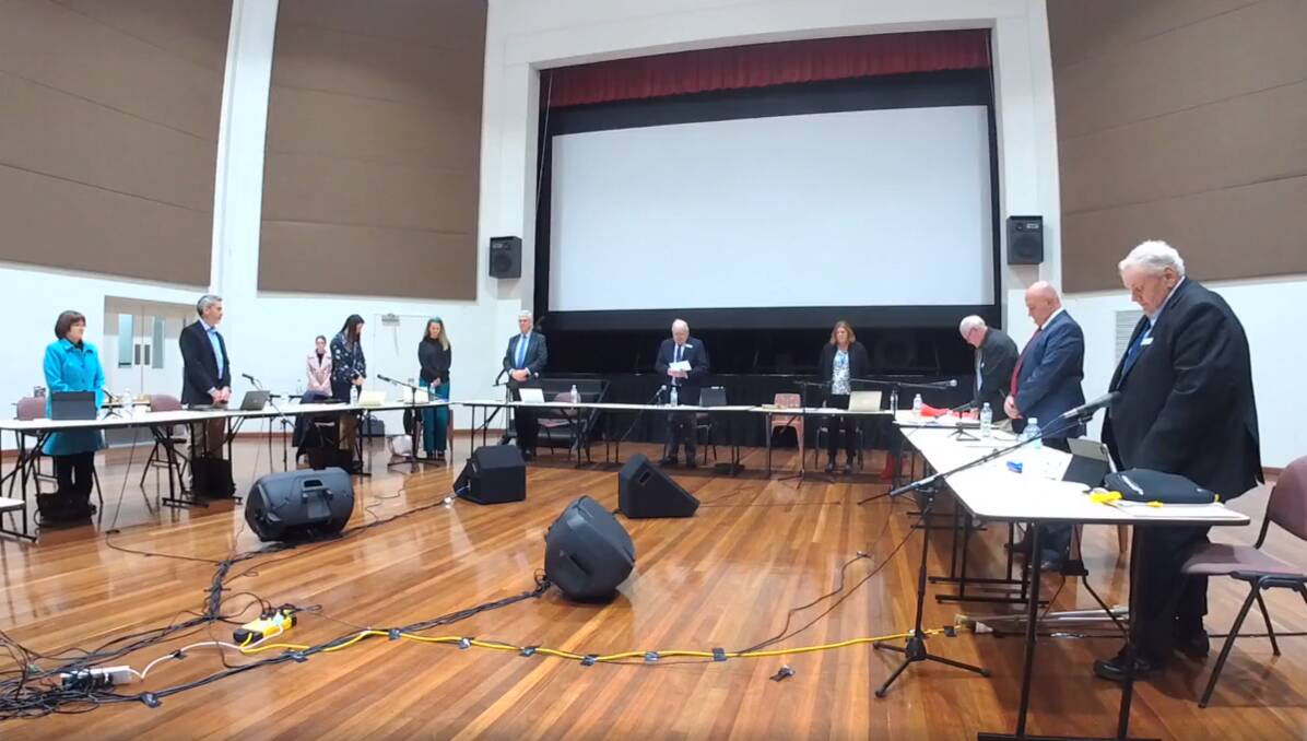 A screenshot of the live stream of the Hindmarsh Shire Council's Wednesday meeting.