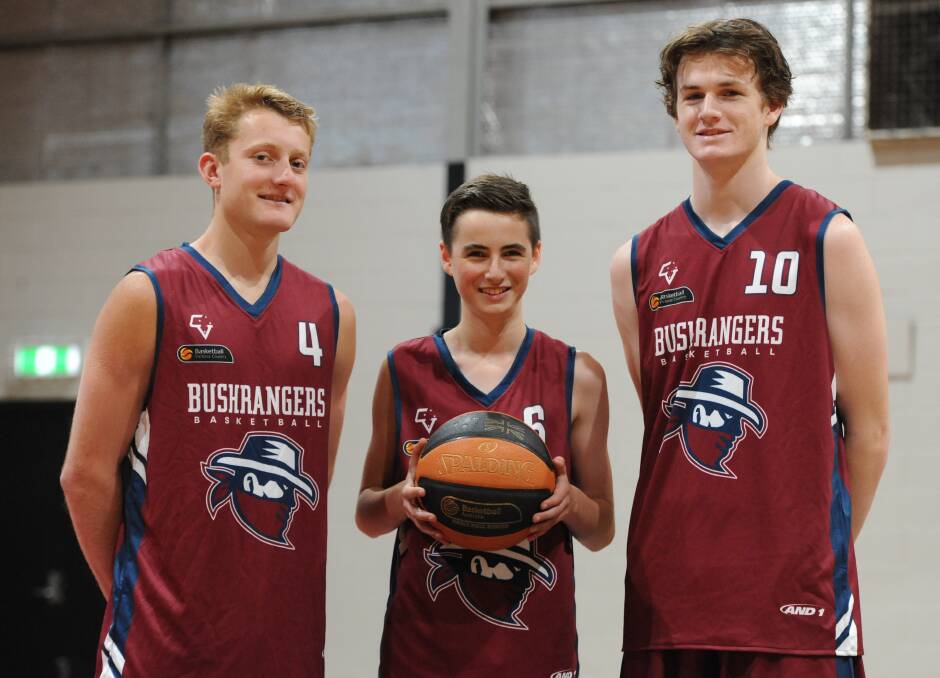 READY TO ROLL: Sam Breuer, Toby Lakin, Austin McKenzie and Grace Manserra (absent) will represent Victoria Country this week. Picture: RICHARD CRABTREE