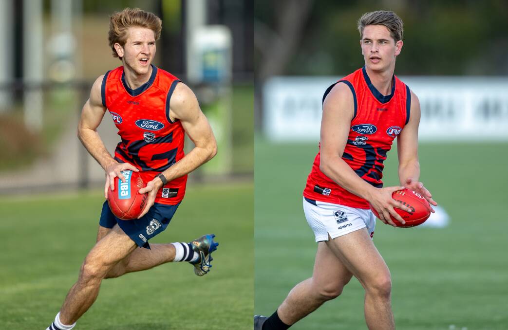Brayden Helyar and Charlie Wilson training with the Cats during the off-season.  Pictures: ARJ GIESE PHOTOGRAPHY