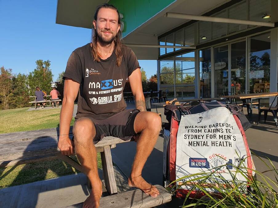 ON THE ROAD: Mental health advocate Anton Nootenboom in Port Macquarie.