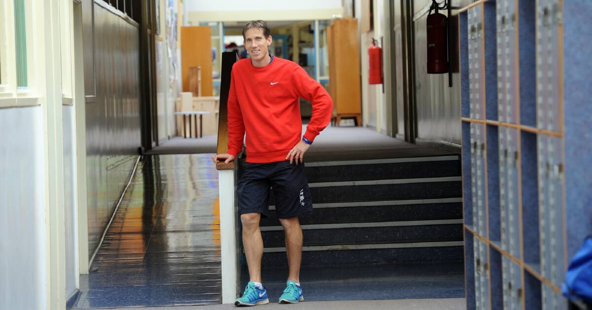 RUN: Kaniva teacher David Staehr after finishing fourth in the Adelaide Marathon back in August. Picture: PAUL CARRACHER 
