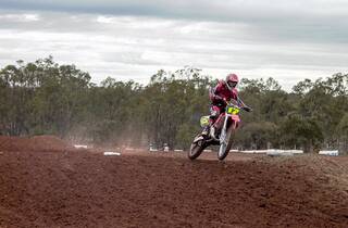 RACE: Bronte Holland racing at Horsham inaugural national motocross meeting in 2003. Picture: KAJX COMMUNICATIONS
