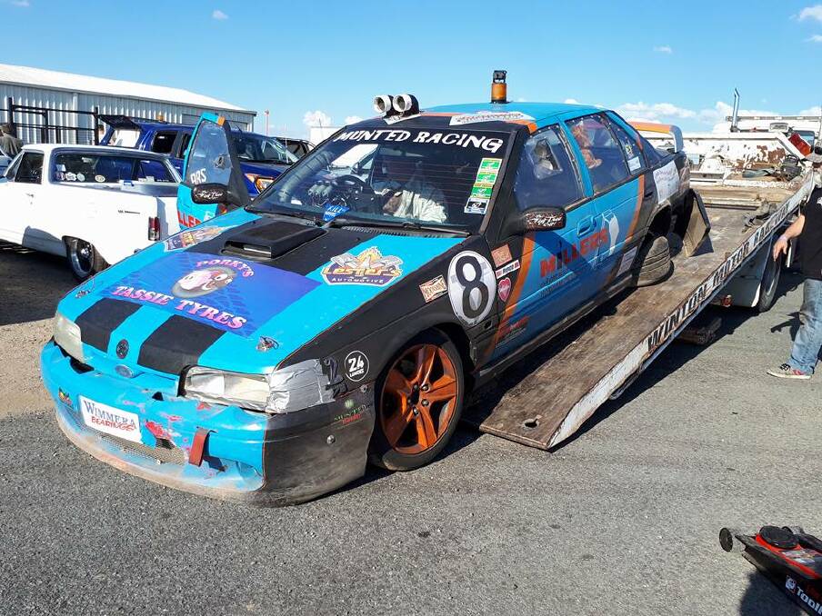 SO CLOSE: The Munted Racing vehicle almost finished a weekend of endurance racing before a back wheel gave in. Picture: CONTRIBUTED 