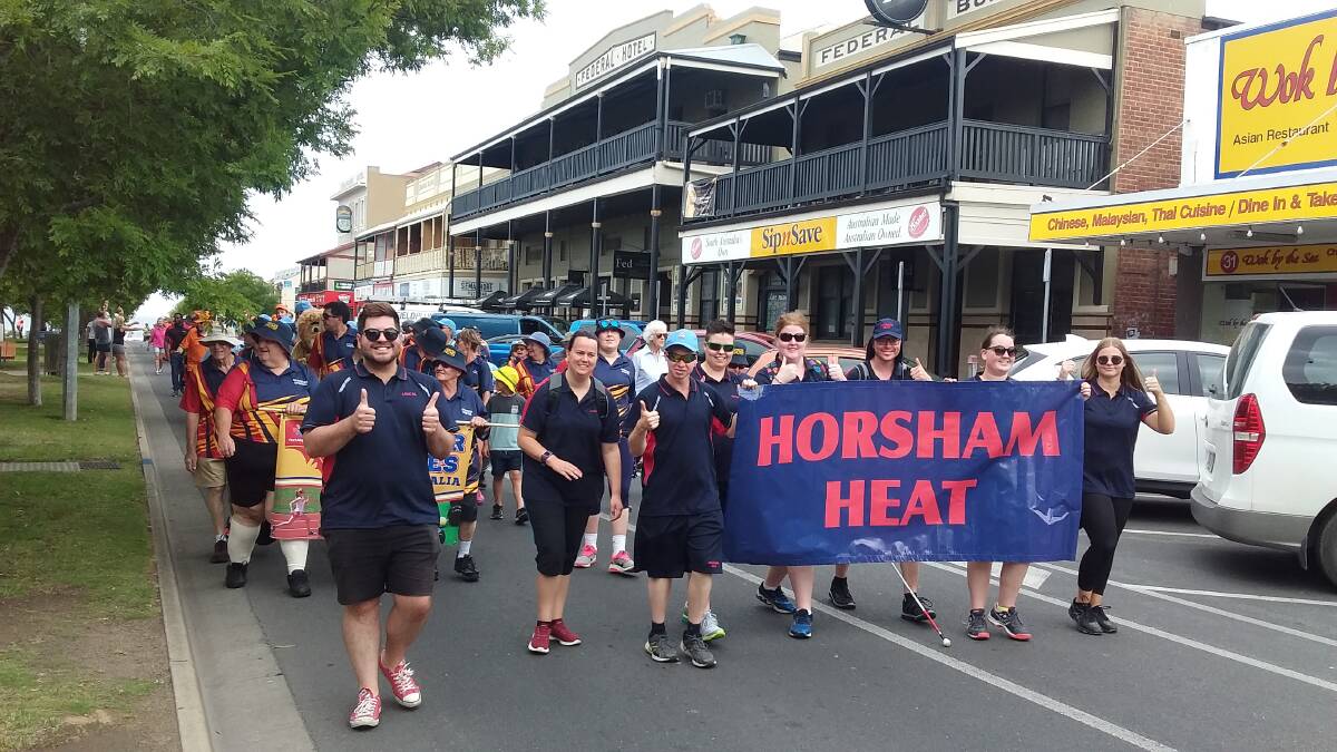 The Horsham Heat during the Tri-State Games opening parade. Picture: CONTRIBUTED 