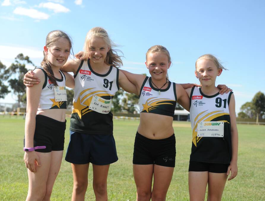 MEDLEY: Kyah Livingston , Ada Binney, Acacia Blake and Alisha Jorgensen competed in state championships last season. Picture: SEAN WALES