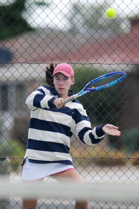 COMPETITION: Genevieve Bush playing in a Wimmera points tournament last year. She will carry the number one seed in Wodonga for the under-16s girls singles competition.