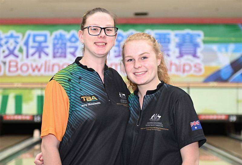 YOUNG GUNS: Amy Shoesmith and Horsham's Sophie Martin at the Asian Schools Championships in Taiwan. Picture: CONTRIBUTED