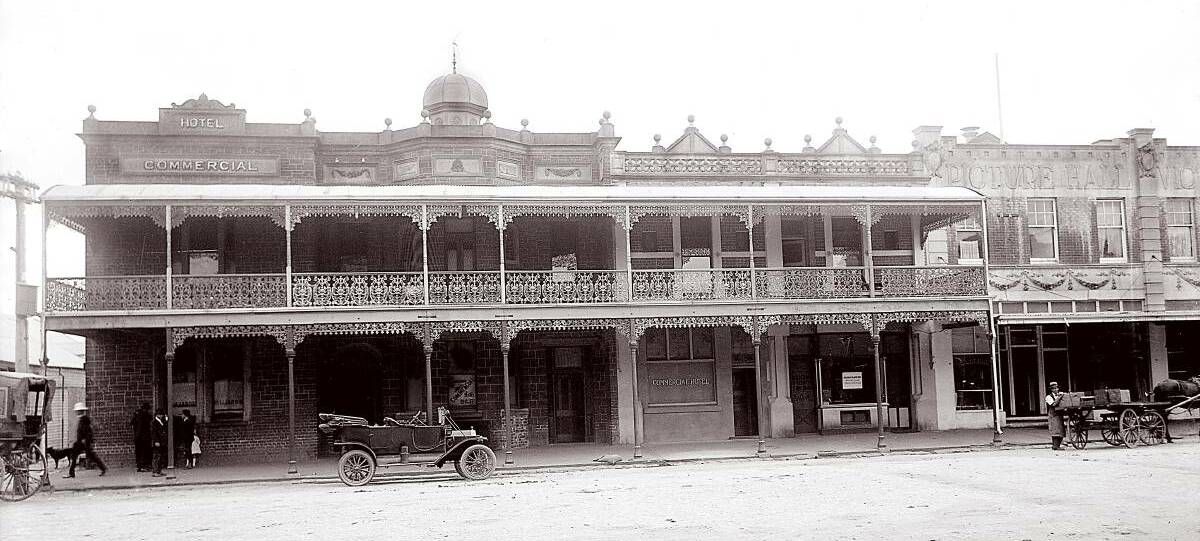 An old photo of the Commercial Hotel.