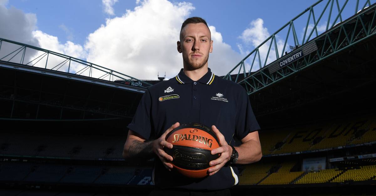 Australian basketballer Mitch Creek poses for a photograph at Etihad Stadium in Melbourne, Monday, August 27, 2018. Picture: AAP IMAGE