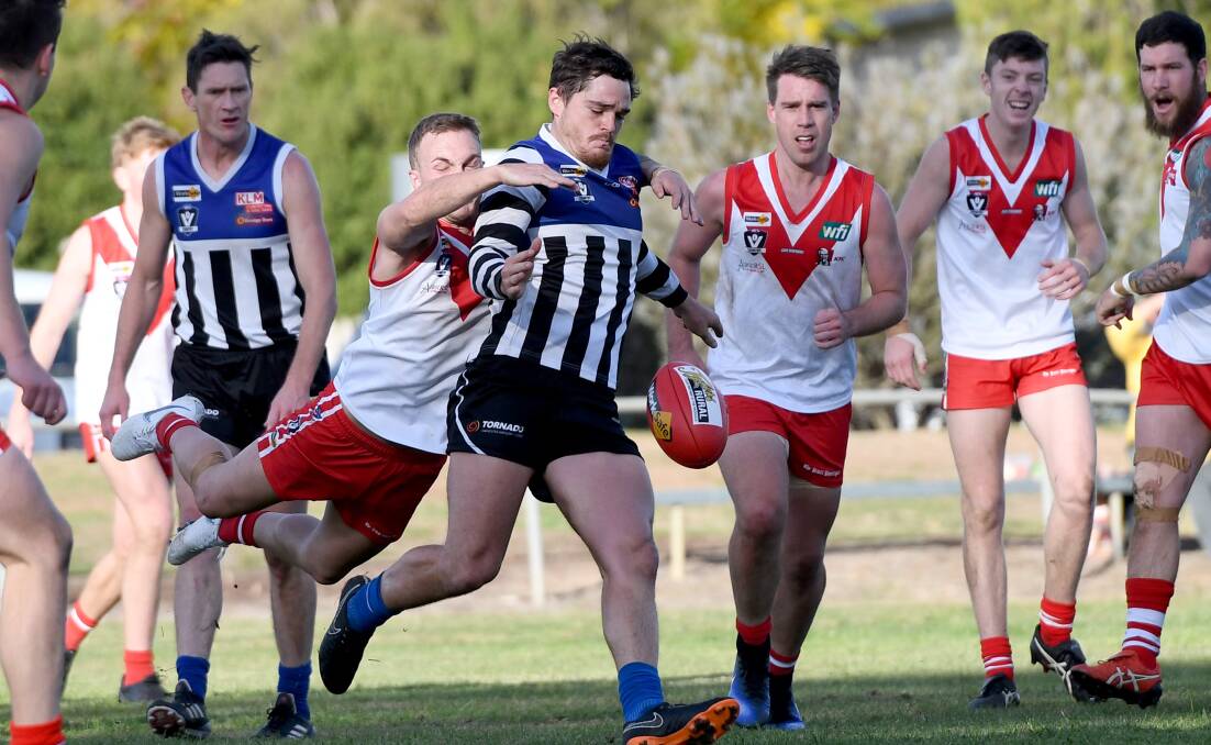 Pat Purcell playing for the Burras in the Wimmera league this season.