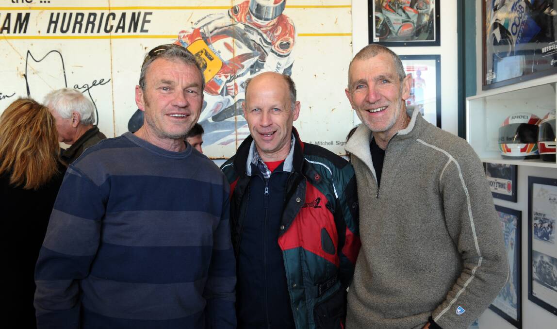 Kevin Magee with Phil Niewand and Phil Baulch who helped get a young Magee onto the race track.