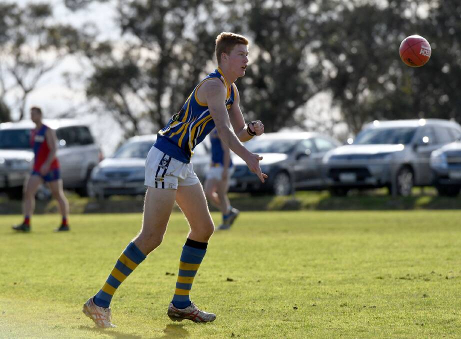 Jordan Smith playing for Natimuk United against Kalkee in round 16. The Rams used all 40 of their allocated points in the game. Picture: SAMANTHA CAMARRI