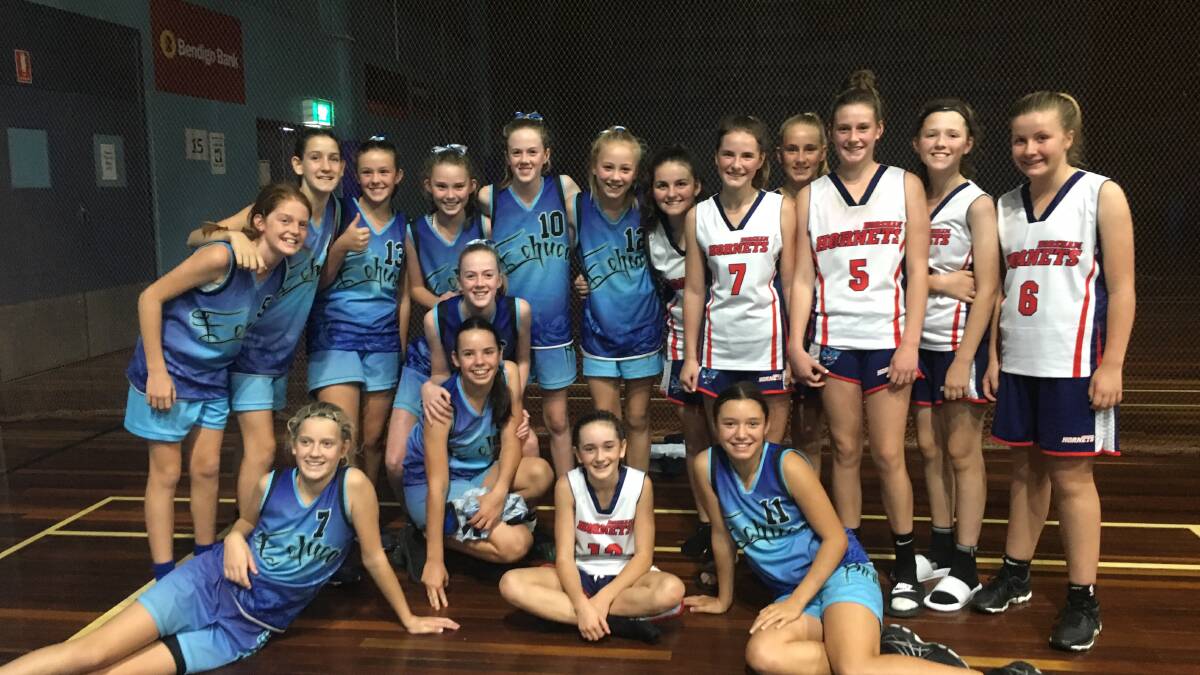 SO CLOSE: The under-14 Echuca and Horsham Hornets sides made it to the division two grand final at the weekend. Picture: CONTRIBUTED