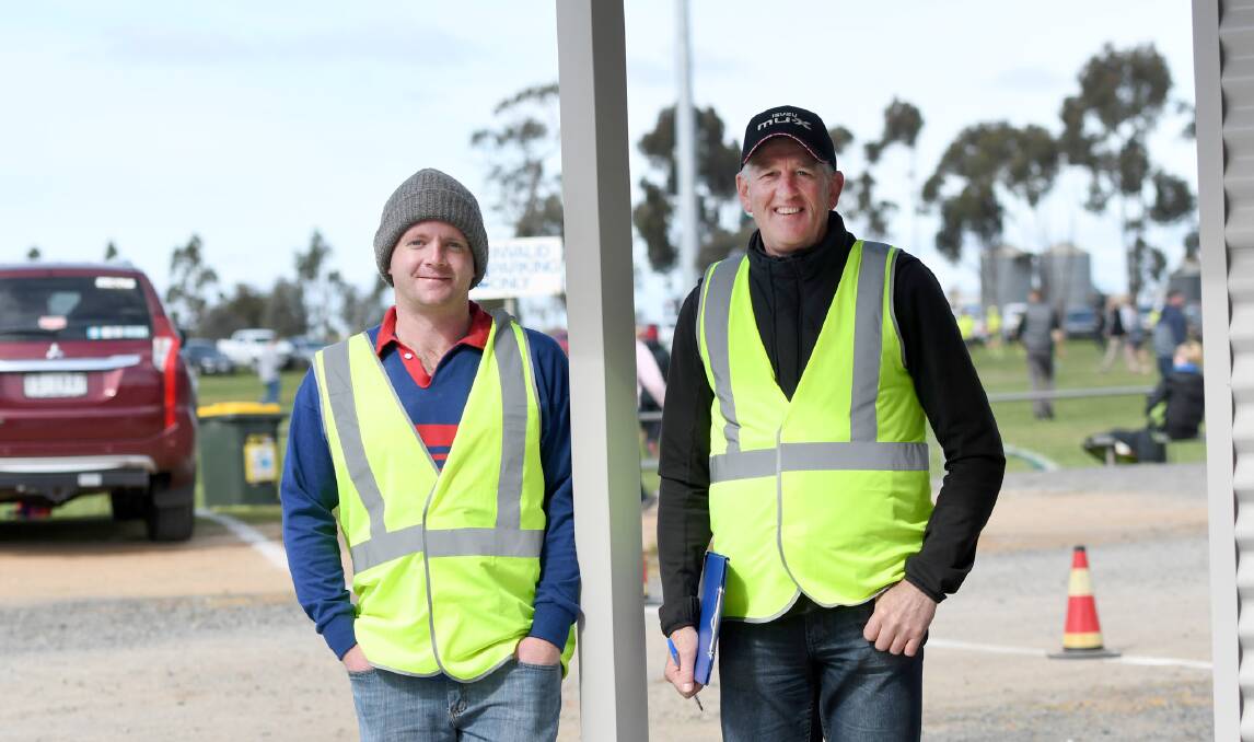 VOLUNTEERS: Ash Teasdale and Kel Tyler, football manager, at Rupanyup hosting the first elimination final on Sunday. Picture: SAMANTHA CAMARRI