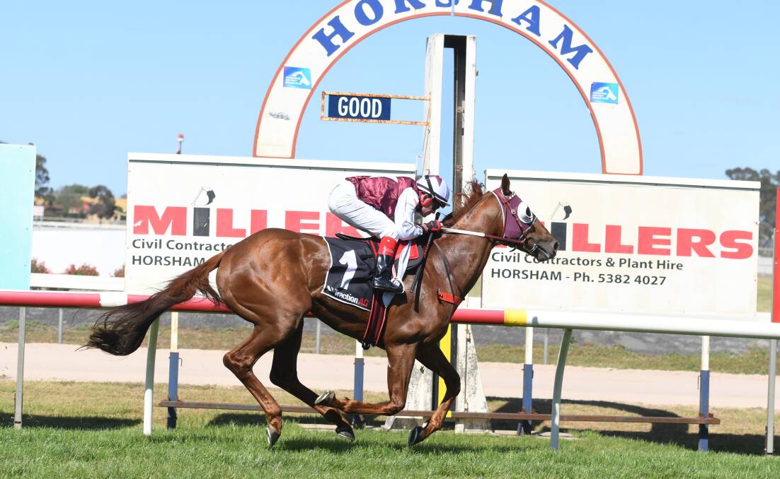 Dean Yendall rides Another Coldie to an easy Horsham Cup win. Picture: SAMANTHA CAMARRI