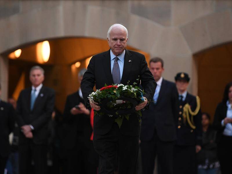 John McCain, seen during a visit to Canberra, has been remembered as a friend to Australia.
