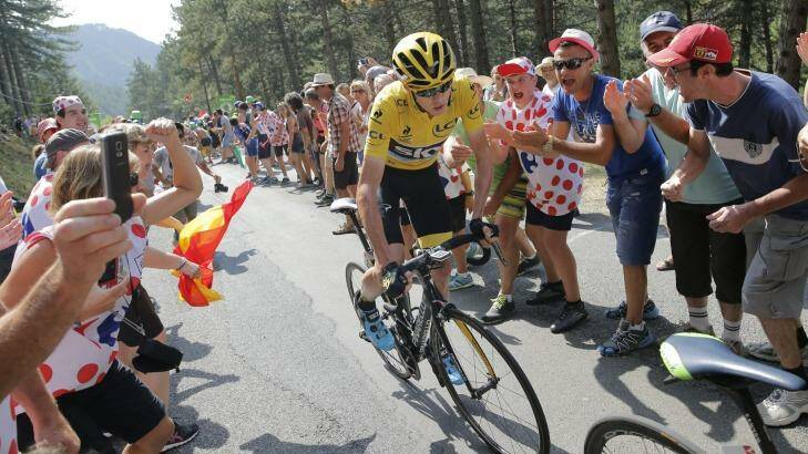 Outraged: Britain's Chris Froome claims a spectator threw urine in his face during the 14th stage of the Tour de France. Photo: Laurent Cipriani