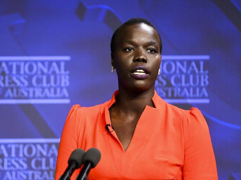 Nyadol Nyuon says the study will examine migrant women's experiences of workplace sexual harassment. (Lukas Coch/AAP PHOTOS)