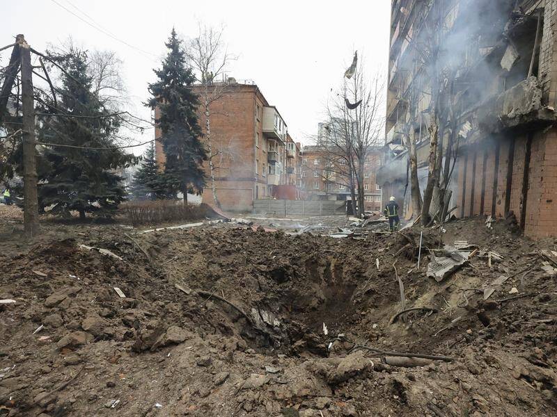 A missile strike was the first big salvo Russia fired at Ukrainian targets in weeks, officials say. (EPA PHOTO)