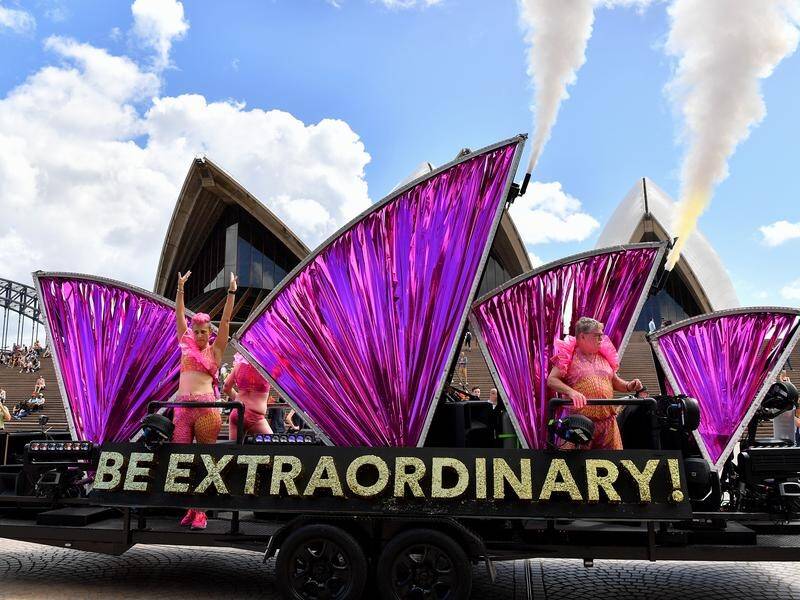The parade's biggest floats have held dress rehearsals, including one for the Sydney Opera House. (Bianca De Marchi/AAP PHOTOS)