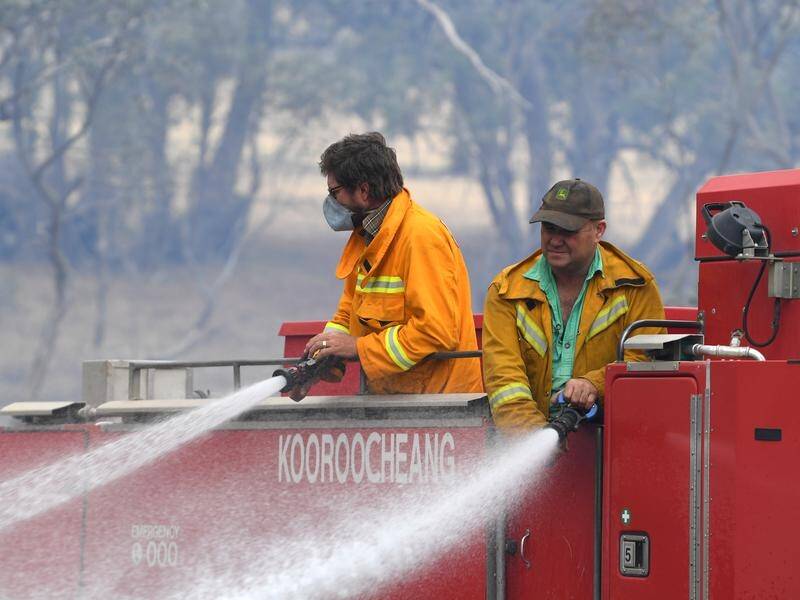 Firefighters are still tackling bushfires about 340 kilometres northeast of Melbourne.