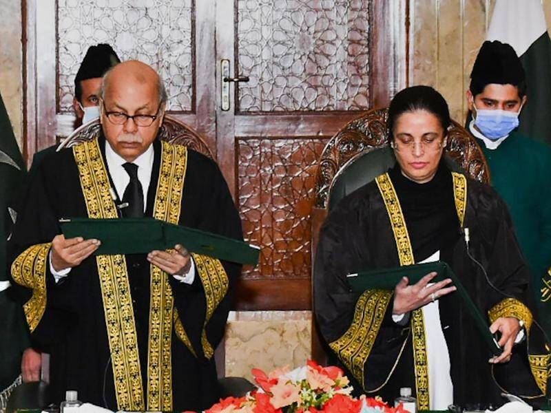 Chief Justice Gulzar Ahmad administered Ayesha Malik's oath-taking in Islamabad.