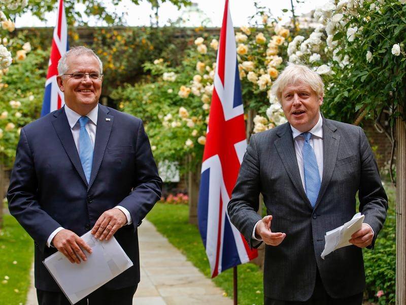 Scott Morrison and Boris Johnson have agreed in principle to a UK-Australia free trade deal.