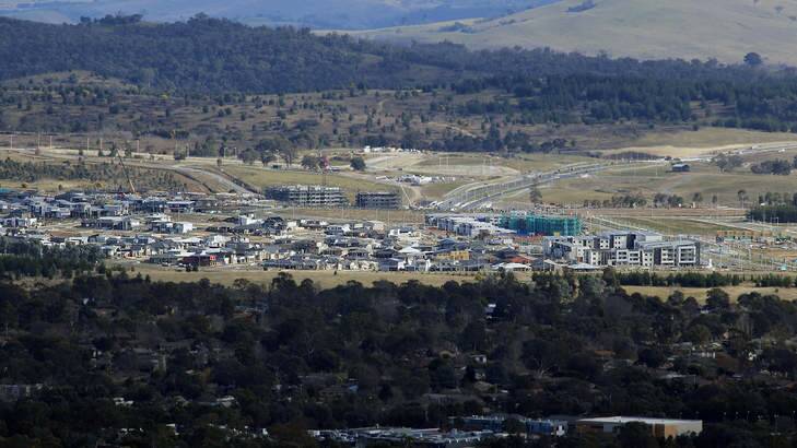 The new Canberra suburbs of Coombs and Wright are being developed as part of Molonglo. Photo: David Flannery