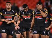 Penrith remain in the box seat for the NRL finals despite their dramatic 16-0 loss to Melbourne. (Dan Himbrechts/AAP PHOTOS)
