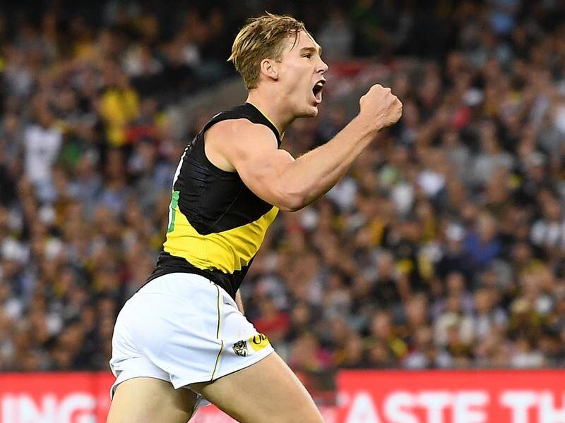 Tom Lynch kicked three goals and one behind in Richmond's round one AFL win over Carlton.