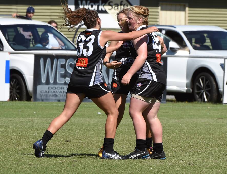 CELEBRATION: The Rebels slayed the Dragons in the final round of TAC Cup Girls competition. Here they are during a win earlier this season. Picture: LACHLAN BENCE