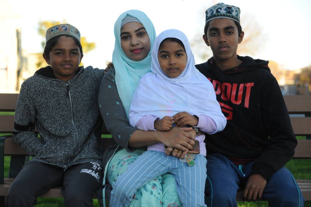CELEBRATIONS: Horsham's Shanaz Khan with her children, Aaquib, 12, Aaliyah, 4, and Ammaar, 14. The family celebrated Eid-ul-Adha by sharing delicious food and lots of love. Picture: SONIA SINGHA