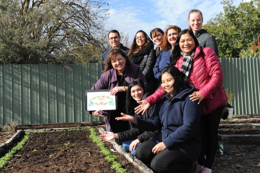 GARDENING: Regional Leadership Program members gathered at the patchwork plot ahead of the launch of Oasis Wimmera's community garden at Lynott Street in Horsham. Picture: SONIA SINGHA